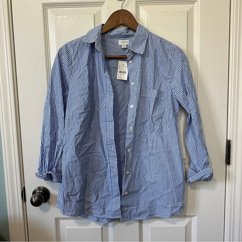 J. Crew Seersucker Button Down Blouse